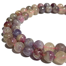 Load image into Gallery viewer, [ABCgems] Brazilian Cherry Tourmaline in Lepidolite (Gorgeous Inclusions- Mohs Hardness 7.5) 10mm Smooth Round Natural Semi-Precious Gemstone Healing Energy Beads
