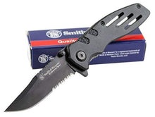 Load image into Gallery viewer, Smith &amp; Wesson Extreme Ops SWA24S 7.1in S.S. Folding Knife with 3.1in Serrated Clip Point Blade and Aluminum Handle for Outdoor, Tactical, Survival and EDC
