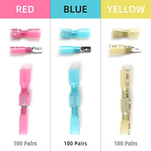 Load image into Gallery viewer, 200PCS Heat Shrink Wire Connectors Blue Spade Butt Electrical Terminals Female and Male Insulated Connectors
