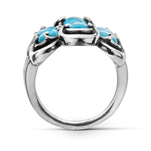 Carolyn Pollack Sterling Silver Sleeping Beauty Turquoise Cluster Ring,7