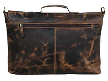 Load image into Gallery viewer, 18 Inch Retro Buffalo Hunter Leather Laptop (Fits upto 17.6 Inch Laptop) Messenger Bag Office Briefcase College Bag (Distressed Tan)
