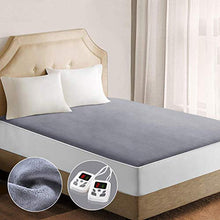 Load image into Gallery viewer, Heated Mattress Pad Underblanket Dual Controller for 2 Users Soft Flannel 10 Heating Levels &amp; 9 Timer Settings Fast Heating, Queen
