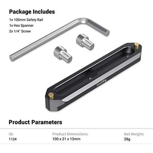 SMALLRIG Quick Release Safety Rail NATO Rail 10cm Long, Black- 1134
