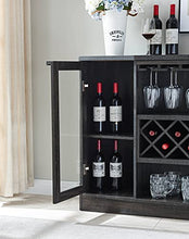 Load image into Gallery viewer, Home Source Jill Zarin Espresso Bar Cabinet with Curved Glass Doors
