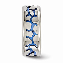 Load image into Gallery viewer, ICE CARATS Edward Mirell Titanium Blue Anodized Brushed 9mm Wedding Ring Band Size 12.00 Man Fancy Fashion Jewelry for Dad Mens Gifts for Him
