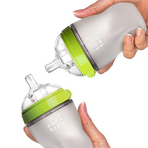 Comotomo Baby Bottle, Green, 8 Ounce (2 Count)