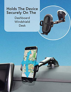 Suction Cup Phone Holder for Windshield/Dashboard/Window, Universal Dashboard & Windshield Sturdy Suction Cup Car Phone Mount with Strong Sticky Gel Pad,Compatible W/ iPhone, Samsung &Other Smartphone