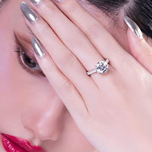 Load image into Gallery viewer, AINUOSHI 3 Carat Round Cut Cubic Zirconia Ring 925 Sterling Silver High Setting Women Wedding Engagement Rings(9.5)
