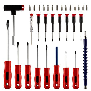 AMM 32-piece Magnetic screwdriver sets with storage case，Containsslotted, star, square, Philips screwdriver bits other practical tools，The best tool gift for a man
