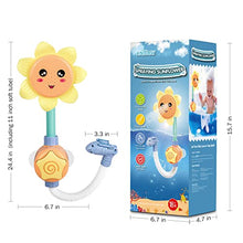 Load image into Gallery viewer, KINDIARY Baby Bath Shower Toy for Toddlers, Battery Operated Sunflower Water Squirt Shower Faucet and Bathtub Water Pump for Infants
