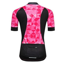 Load image into Gallery viewer, Uriah Women's Cycling Jersey Short Sleeve Reflective with Rear Zippered Bag Diamond Pink Size L
