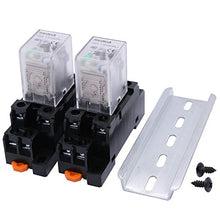 Load image into Gallery viewer, mxuteuk 2pcs JQX-13FL AC 110V/120V Coil 8 Pin 10A DPDT LED Indicator Electromagnetic Power Relay, with Base, with DIN Rail Slotted Aluminum
