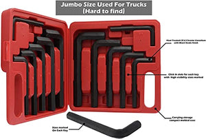 Extra Large Allen Wrench Jumbo Automotive Hex Key Set (SAE and METRIC)