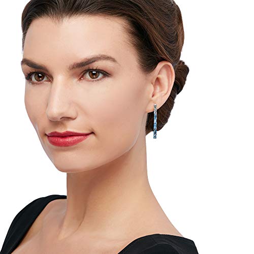 Load image into Gallery viewer, Ross-Simons 4.00 ct. t.w. Sky, Swiss and London Blue Topaz Ombre Drop Earrings in Sterling Silver