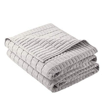 Load image into Gallery viewer, Comfort Spaces Kienna Quilt Set - Luxury Double Sided Stitching Design, All Season, Lightweight, Coverlet Bedspread Bedding, Matching Shams, Gray Full/Queen(90"x90") 3 Piece

