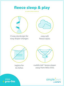 Simple Joys by Carter's Baby Boys' Fleece Footed Sleep and Play, Pack of 2, Light Blue/Yellow, Dogs, Newborn