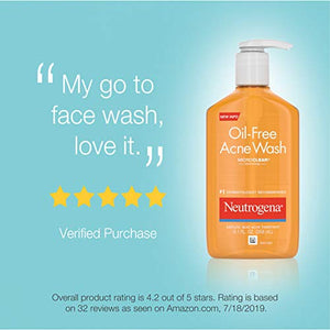 Neutrogena Oil-Free Acne Fighting Facial Cleanser with Salicylic Acid Acne Treatment Medicine, Daily Oil-Free Acne Face Wash for Acne-Prone Skin, 9.1 fl. oz, 3 pk