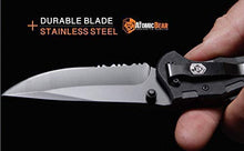 Load image into Gallery viewer, Folding Knife with Half Serrated Stainless Steel Tactical Blade and G10 Handle Perfect for Rescue, Hunting, Survival, Fishing, Hiking, Camping, Climbing, Work, Self Defense
