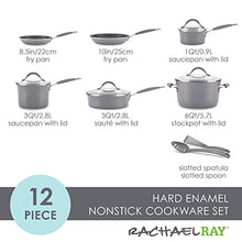 Load image into Gallery viewer, Rachael Ray Cucina Nonstick Cookware Pots and Pans Set, 12 Piece, Sea Salt Gray
