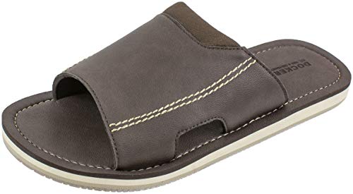 Dockers Men's Sandal, Slide Sandal with Premium and Classic Comfort, PU Upper, Men's US size 7 to 16 Big and Tall (Brown, numeric_7)