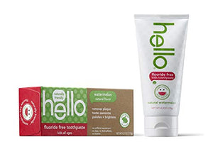 Hello Oral Care Kids Fluoride Free and SLS Free Toothpaste, Natural Watermelon, 4.2 Ounce