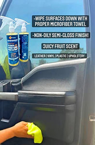 (2)16oz. - Prime JuicyFruit CCP+ -Leather Vinyl Plastic- | Auto Interior QuickDetailer Spray | Cleaner Conditioner UV Protectant | Non-Oily Semi Gloss Finish | All Purpose Interior Car Care | REFRESHing Scent!