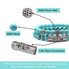 Load image into Gallery viewer, Turquoise Bracelet, Handmade Beaded 8MM Healing Crystal Beads,Adjustable Stretch Bracelet,Protection Bracelet,Turquoise Jewelry Bring Good Luck, Prosperity and Happiness, Men's and Women's Gifts
