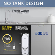 Load image into Gallery viewer, Frizzlife Reverse Osmosis Water Filtration System - Alkaline &amp; Remineralization, Superb Taste, Tankless, 500 GPD Fast Flow RO Filter, 1.5:1 Pure to Drain, Reduces TDS, Brushed Nickel Faucet, PX500-A
