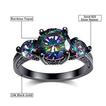 Load image into Gallery viewer, Bamos 14KT Black Gold Mysterious Gothic Rings, Black Ring for Women Size 5 to 10
