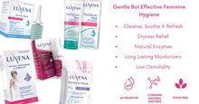 Load image into Gallery viewer, LUVENA Daily Personal Feminine Rinse - Ultra Gentle Wash to Maintain Freshness &amp; Resist Odor - pH Balanced, Paraben Free, Gynecologist Tested - Soothing &amp; Moisturizing (2 Pack, 3oz Bottles)
