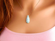 Load image into Gallery viewer, Rose Gold Larimar Necklace/Blue Larimar Gemstone Necklace/Perfect Layering Necklace/Natural Necklace/Jewelry Gift for Her/Holiday/Mother&#39;s Day Gift, Christmas
