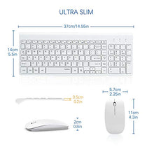 Load image into Gallery viewer, Wireless Keyboard and Mouse Combo, TopMate 2.4G Ultra Slim Compact Full Size Quiet Scissor Switch Keyboard and Mice Set for Windows, Mac OS, Laptop, PC - (White)
