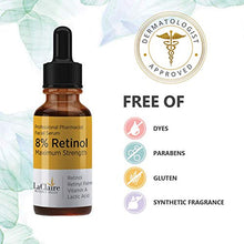 Load image into Gallery viewer, LaClaire 8% Retinol Complex Serum - Best Retinol Serum for Wrinkle Repair &amp; Hyperpigmentation Treatment, Vitamin A Serum, Best Retinol Serum, Retinol Serum, Retinol super strength (30ml/1oz)
