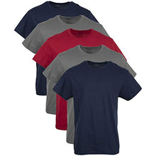 Load image into Gallery viewer, Gildan Men's Crew T-Shirts, Multipack, Navy/Charcoal/Red (5-Pack), Large
