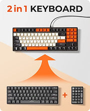 Load image into Gallery viewer, Havit Mechanical Keyboard, Wired Compact PC Keyboard with Number Pad Red Switch Mechanical Gaming Keyboard 89 Keys for Computer/Laptop (Black)
