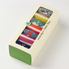 Load image into Gallery viewer, COTTON DAY 7 Days of the Week Little Big Kids Girls Cute Pattern Design Socks (Animals duck swan fox rabbit, L: Shoe Size 13.5-3.5)
