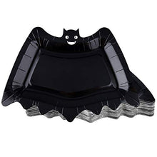 Load image into Gallery viewer, Elcoho 50 Pieces Halloween Bat Paper Plates Disposable Plates Dinnerware Plates Halloween Paper Tableware for Halloween Party
