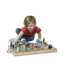 Load image into Gallery viewer, Melissa &amp; Doug 18-Piece Wooden Take-Along Tabletop Town, 4 Rescue Vehicles, Play Pieces, Bridge
