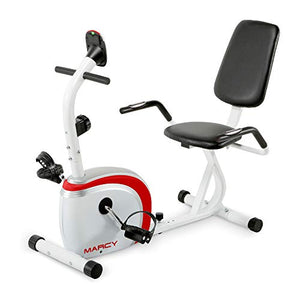 Marcy Recumbent Exercise Bike with Magnetic Resistance and Pulse Sensor NS-908R