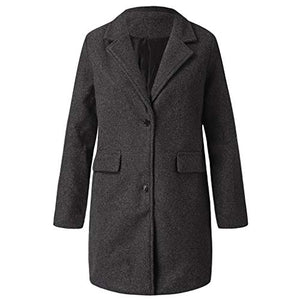 WYTong Women's Fashion Long Sleeve Cardigan Autumn And Winter Long-sleeved Woolen Casual Sweater Coat(Gray,L)