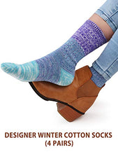 Load image into Gallery viewer, VERO MONTE 4Pairs Cotton Socks for Women -Womens Slouch Socks Cotton Crew(7-9.5)

