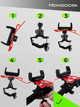 Load image into Gallery viewer, Bike Phone Mount for any Smart Phone: iPhone 11 PRO Max XS XR X 8 7 6 5 Plus Samsung Galaxy S20 S10 S9 S8 S7 S6 S5 Edge, LG. Motorcycle, Bicycle Phone Mount. Mountain Bike Mount. Bike Accessories
