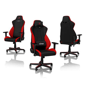 NITRO CONCEPTS S300 Gaming Chair - Inferno Red - Office Chair - Ergonomic - Cloth Cover - Up to 300 lbs Users - 90° to 135° Reclinable - Adjustable Height & Armrests