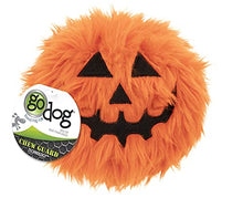 Load image into Gallery viewer, goDog Halloween Furballz Squeaker Plush Pet Toy for Dogs &amp; Puppies, Soft &amp; Durable, Tough &amp; Chew Resistant, Reinforced Seams - Pumpkin Orange, Small
