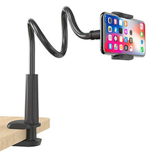 Load image into Gallery viewer, Gooseneck Cell Phone Holder, Universal 360 Flexible Phone Stand Lazy Bracket Mount Long Arms Clamp for Phone 11 Pro Xs Max XR X 8 7 6 6s Plus and Other 3.5~6.5&#39;&#39; Device (Black)
