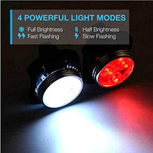 Load image into Gallery viewer, Vont &#39;Pyro&#39; Bike Light Set, USB Rechargeable, Super Bright Bicycle Light, Bike Lights Front and Back, Bike Headlight, 2X Longer Battery Life, Waterproof, 4 Modes (2 Cables, 4 Straps)
