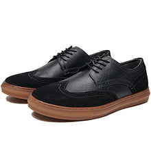 Load image into Gallery viewer, Men's Wingtip Brogue Oxfords Sneakers Genuine Leather Casual Dress Shoes Black Mens Footwear Size 10

