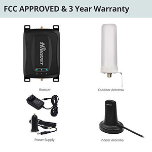 HiBoost Cell Signal Booster for RV, SUV, Vehicle, Van, Compatible All US Carriers- AT&T Sprint Verizon T-Mobile 2G 3G 4G LTE Cell Phone Booster