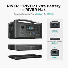 Load image into Gallery viewer, EF ECOFLOW RIVER 288Wh Portable Power Station,3 x 600W(Peak 1200W) AC Outlets &amp; LED Flashlight, Fast Charging Silent Solar Generator (Solar Panel Optional) for Emergencies Home Outdoor Camping RV
