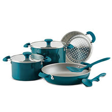 Load image into Gallery viewer, Rachael Ray 8-Piece Aluminum Cookware Set, Teal Shimmer
